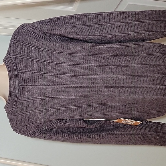 Cyrus Women's Grey Violet Rib Knit Cardigan NWT Size Medium - Picture 6 of 9